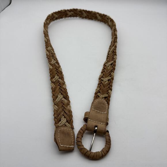 Leather & Twine Woven Brown Belt Made in India Sz Medium - Picture 7 of 9